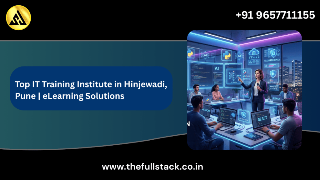 Top IT training institute in Hinjewadi Pune eLearning Solutions classroom with students learning AI, Python and web development