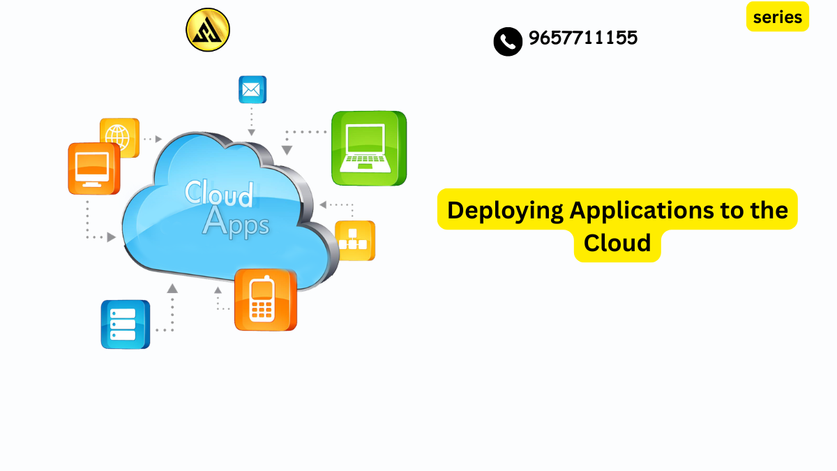 Illustration showing the process of deploying applications to the cloud across servers